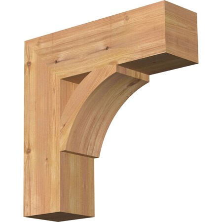 Ekena Millwork Thorton Block Smooth Bracket, Western Red Cedar, 5 1/2"W x 20"D x 20"H BKT06X20X20THR05SWR